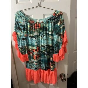 The‎ Hanger Size small Multi Colored Off The Shoulder Dress